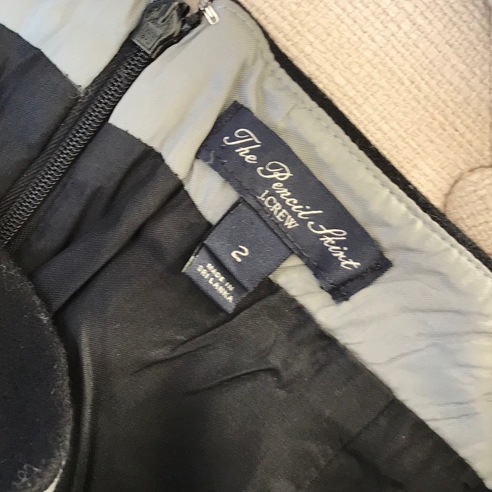 J crew black wool pencil skirt no 2 size 2